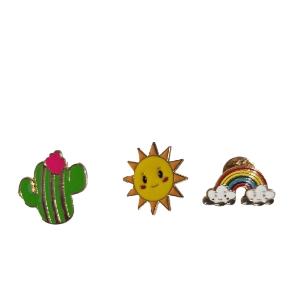 Sunny Smiles Enamel Pin Trio Kids